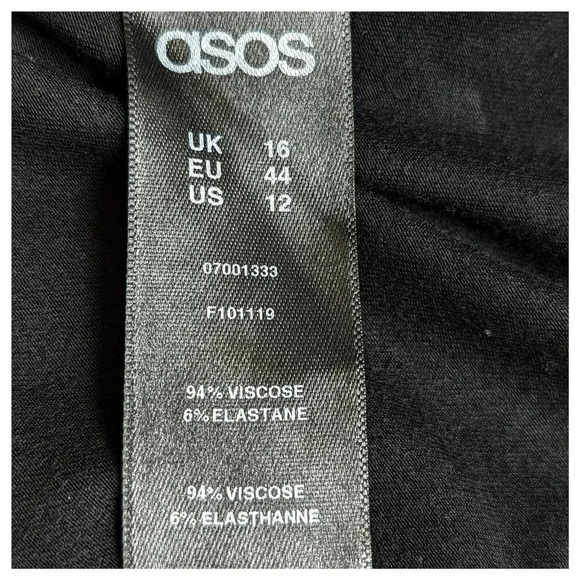 ASOS Black Dolman Jersey Shift Dress Size 12 Tunic Stretch Knee Length - Picture 8 of 9